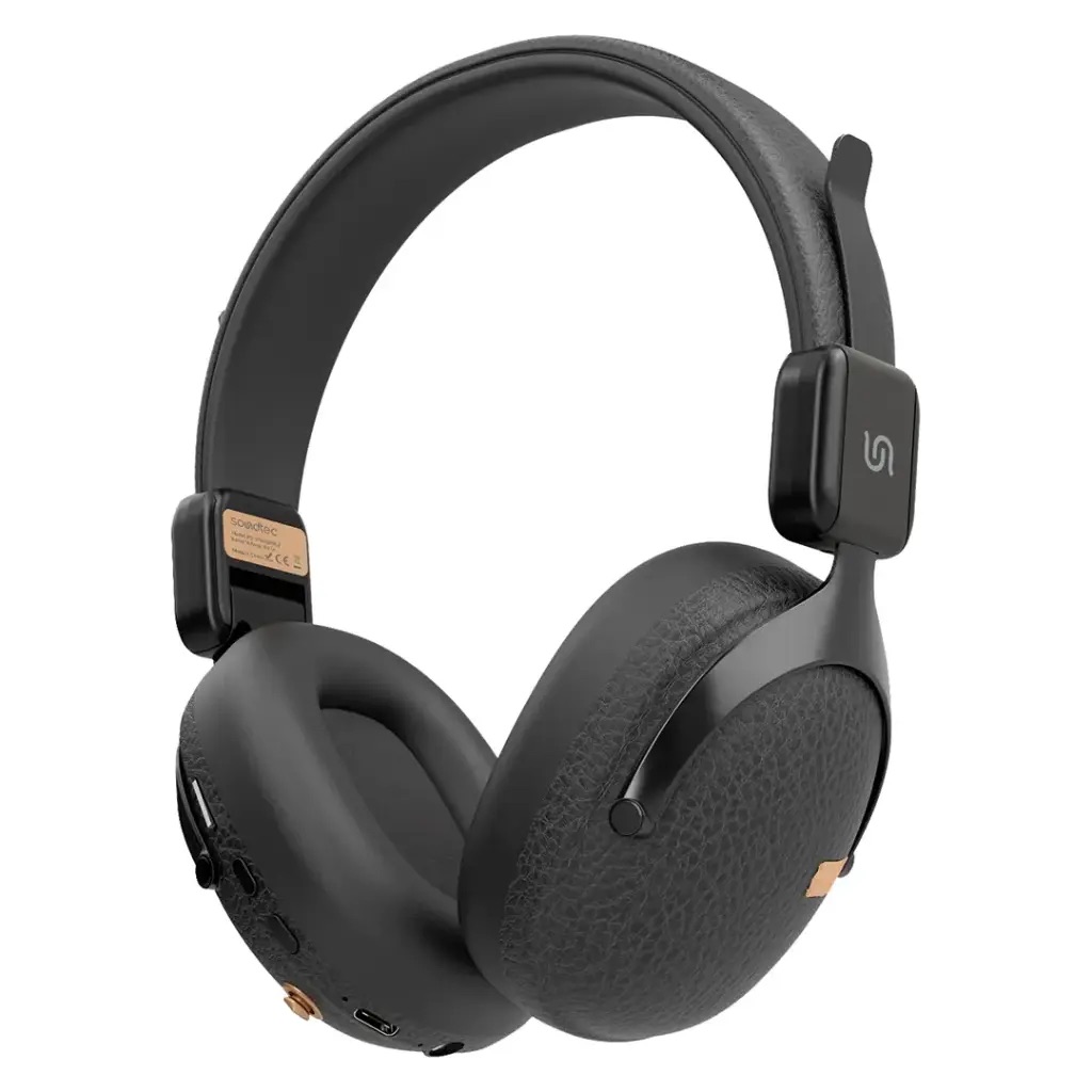 Porodo Soundtec Onyx Sonic Wireless Headphone,Pdstwlep053Bk,Black
