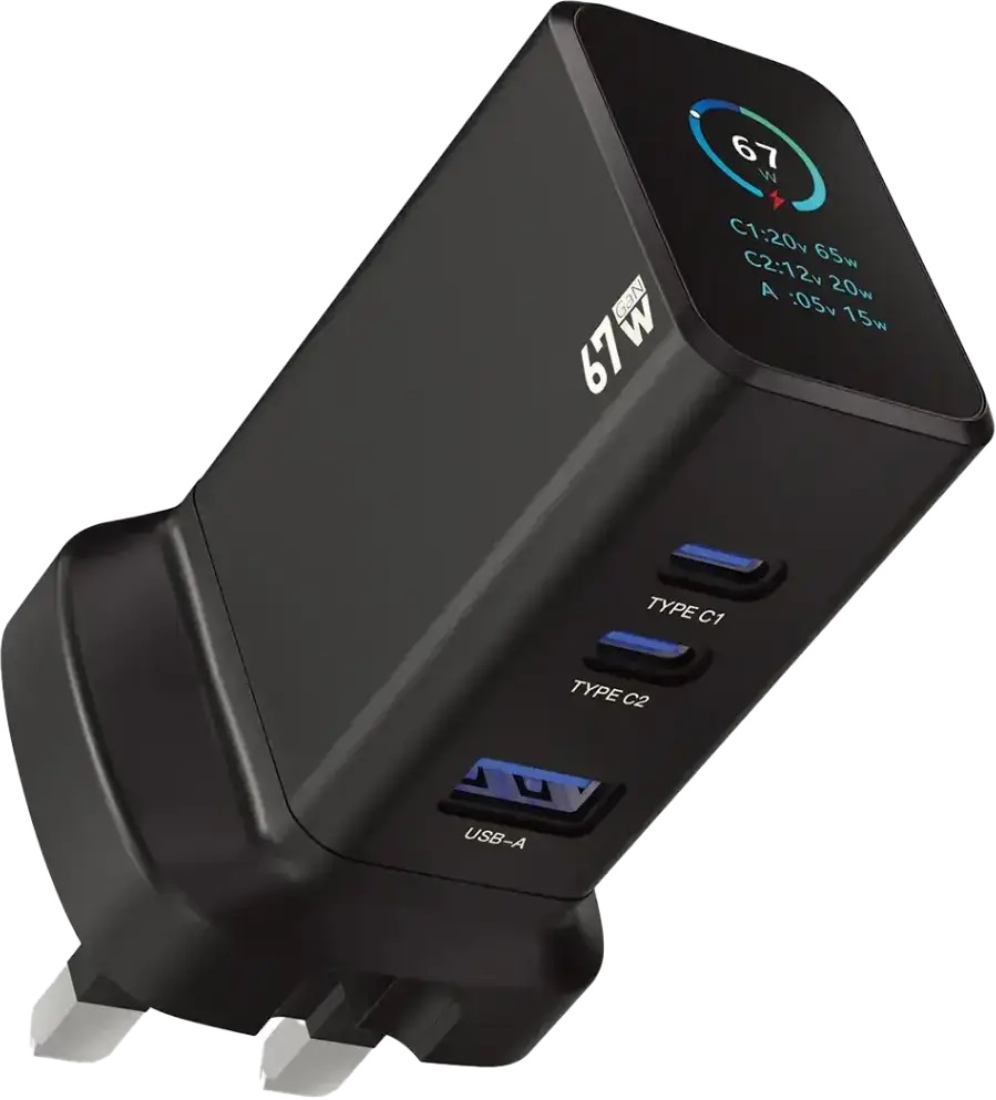 Powerology Ganex 67W Multi-Port Adapter,Pwc2417Bk,Black