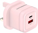 Powerology Dual-Port Fast Charging Adapter Pd 35W,Pwfc554Bpk,Pink