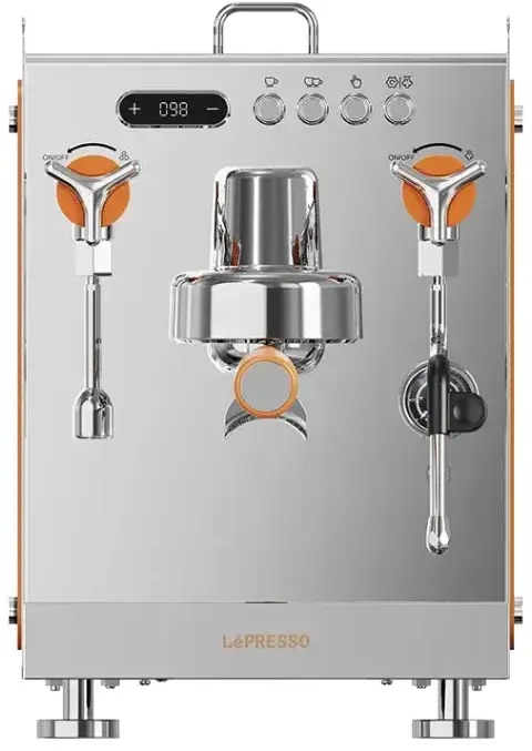 Lepresso Dual Boiler Coffee Machine With Grinder 15-Bar Ulka Pump 1.6L - Silver
