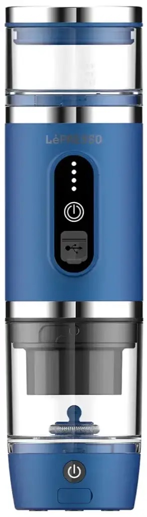 Lepresso Portabrew 4 In 1 Portable Coffee Machine With Milk Frother - Blue