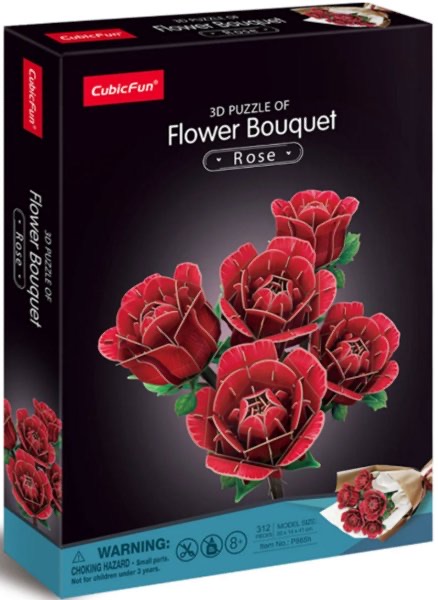3D Puzzle Rose Flower Bouquet 312Pcs
