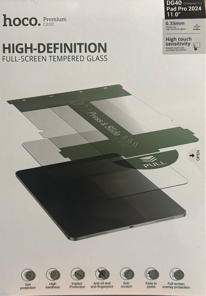 Hoco DG40 Pad Pro 2024 Hd Tempered Glass For Tablet(11 Inches)