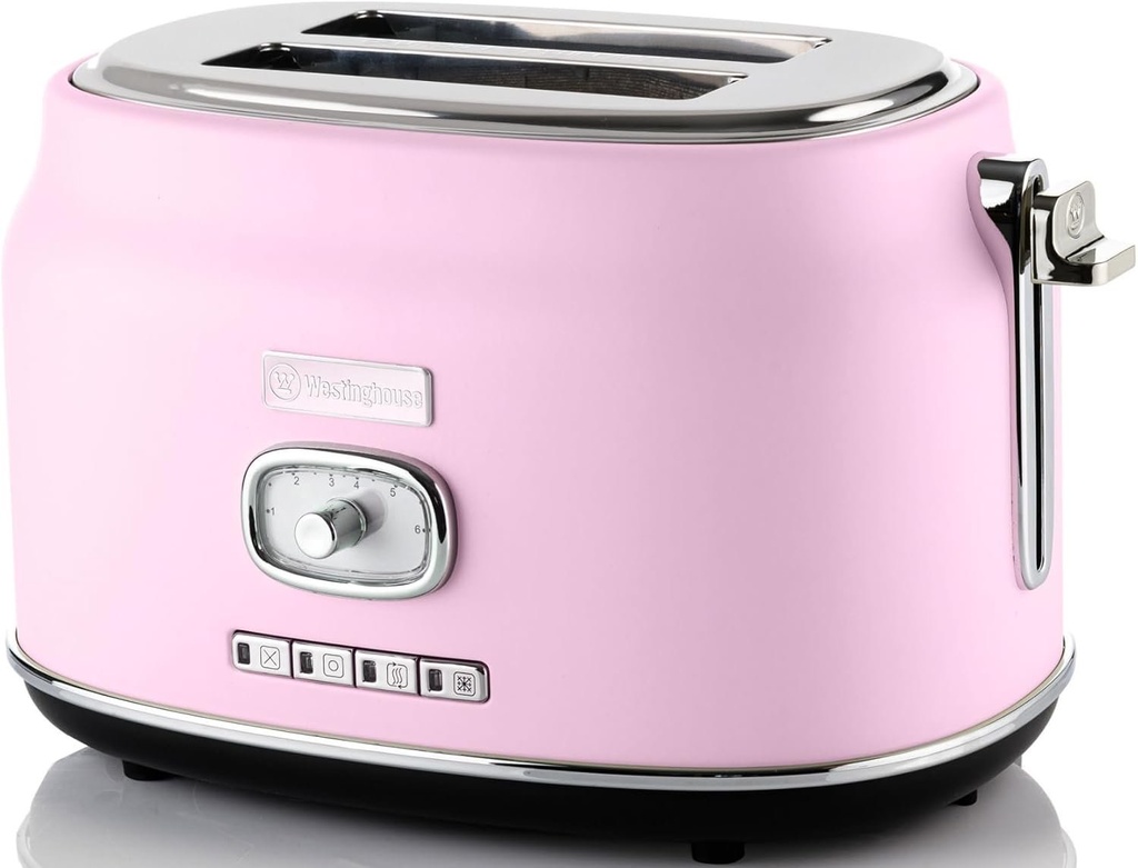 Westinghouse, 2 Slice Toaster, With 1 Pc Bun Warmer , Pink