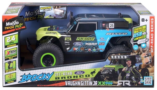 "Brocky" Ultra 4 Ford Bronco - 2.4 Ghz (Usb Rechargeable Vehicle) Rtr Up To 4 Players, 35M Control Range, Hobby Style Controller, Usb/Lithium Rechargable/2Xaa Bat Included