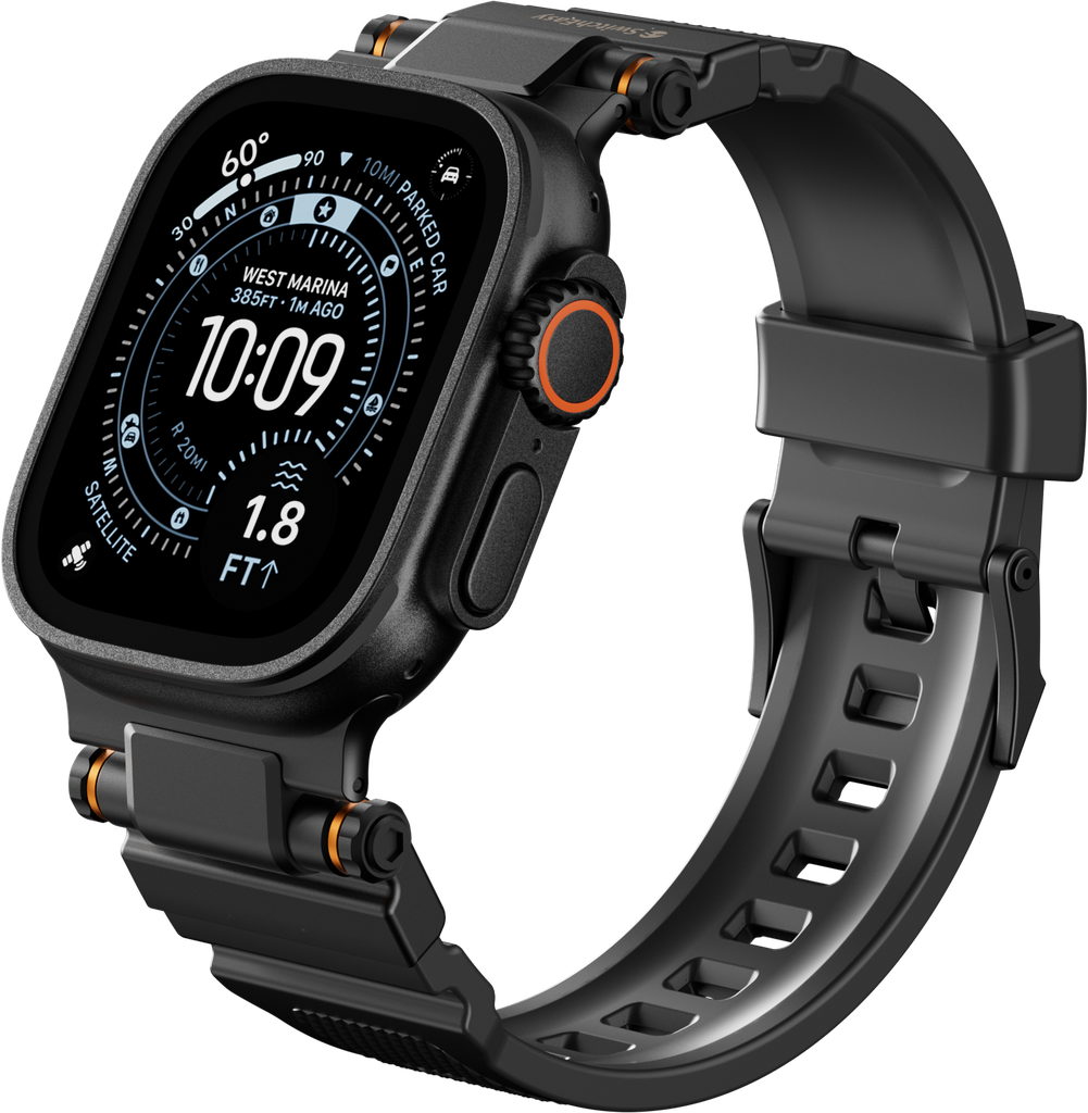 Switcheasy Rugged Silicone Watch Band For Apple Watch 44/45/46/49Mm-Black