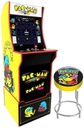 Arcade Pac-Man Home Arcade Game w/ Light Up Marquee, Licensed Stool & Riser - ماكينة ألعاب 