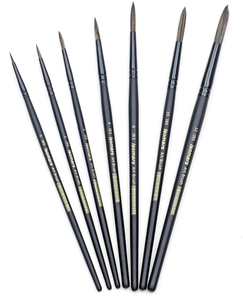 Brush Paint - Round - Set of 7, Platinum Brush