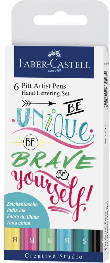 INDIA INK PITT ARTIST PEN LETTERING set of 6