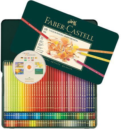 Polychromos Artists Color Pencils Tin Of 120 Color + Cd Rom