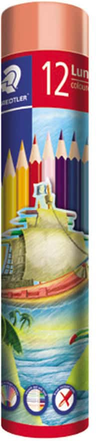 Pencils Colored Luna Cylindr Set Of 12 Colors