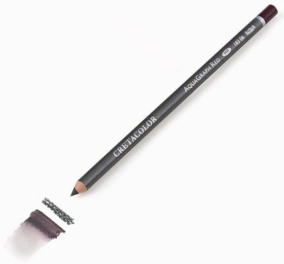 Aquarell Graphite Pencils Hb, Water Soluble - Aqua Graph - Red