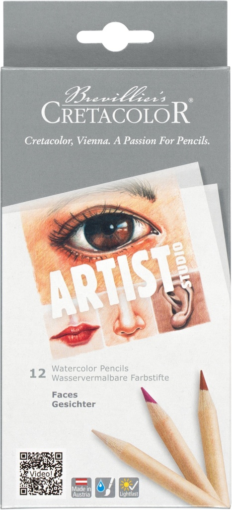 Watercolor Pencils FACES set of 12 - Artist Studio Line cardboard box