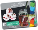 Water-Soluble Blocks - Aqua Brique, Set Of 10 Colors, Tin Box