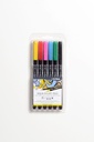 Hangable Plastic Box Aqua BruSH Duo Primary Tones Set 6 Double Tip Markers