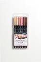 Hangable Plastic Box Aqua BruSH Duo Skin Tones Set 6 Double Tip Markers