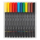 Hangable Cardboard Box Aqua Brush Duo 12 Assorted Double Tip Markers