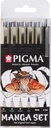 Sakura Pigma Micron fineliner Manga set |  6 sizes, black
