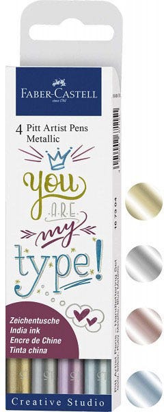 India Ink Pitt Artist Pen Metallic Set Of 4
