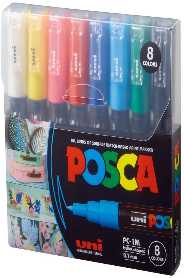 Uni Posca Pc-1M Bullet Set Of 8 Assorted