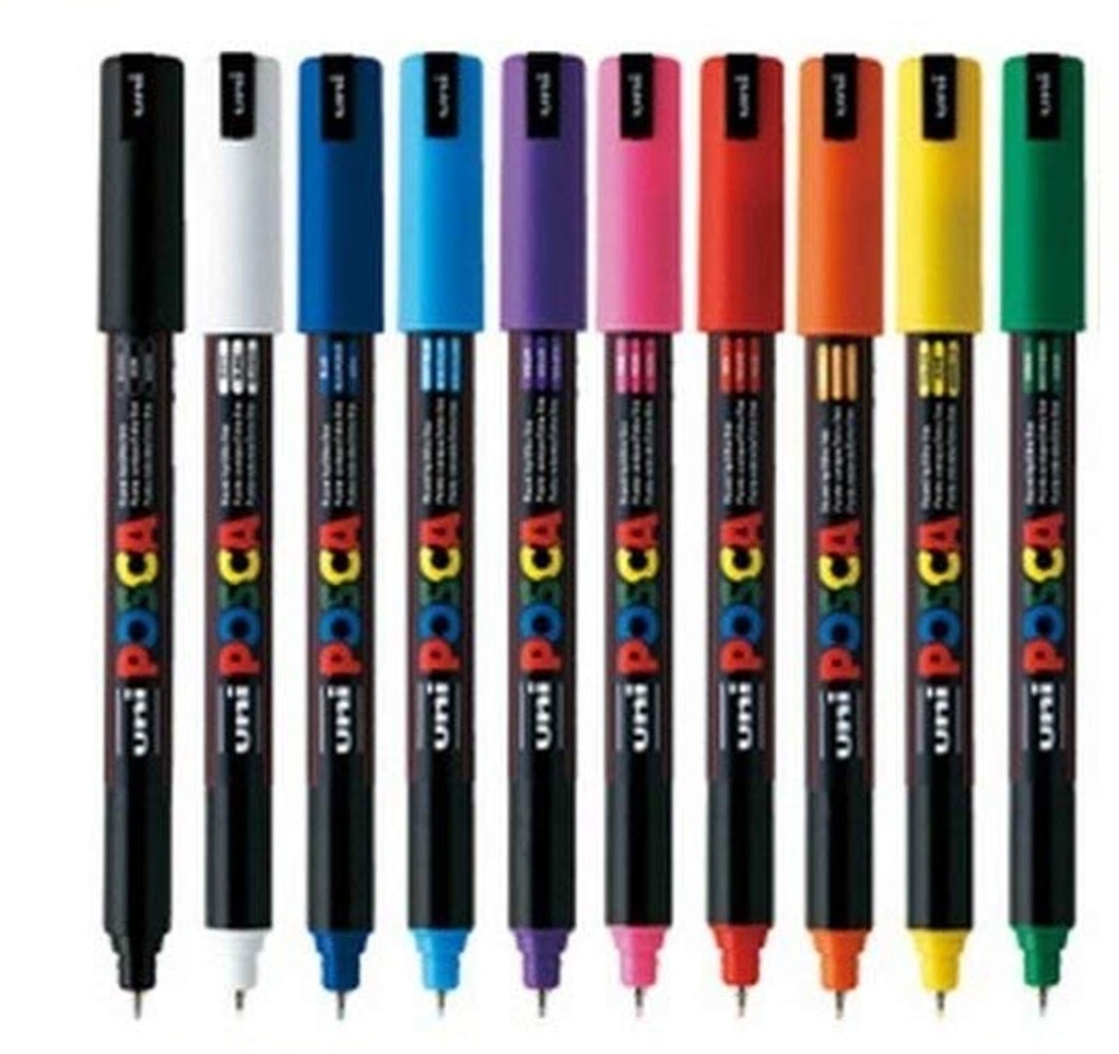 Uni Posca Pc-1Mr 0.7mm Set Of 8 Assorted