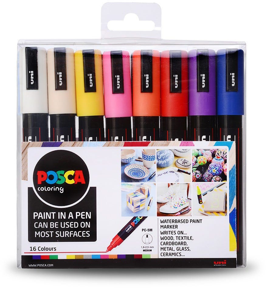 Uni Posca Pc-5M Bullet Set Of 8 Assorted