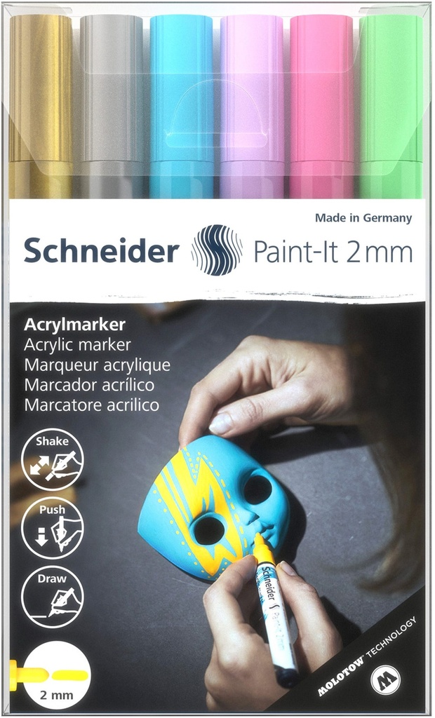 Acrylic Marker Paint-It 310 2mm Wallet Set2 6 Pieces Assorted