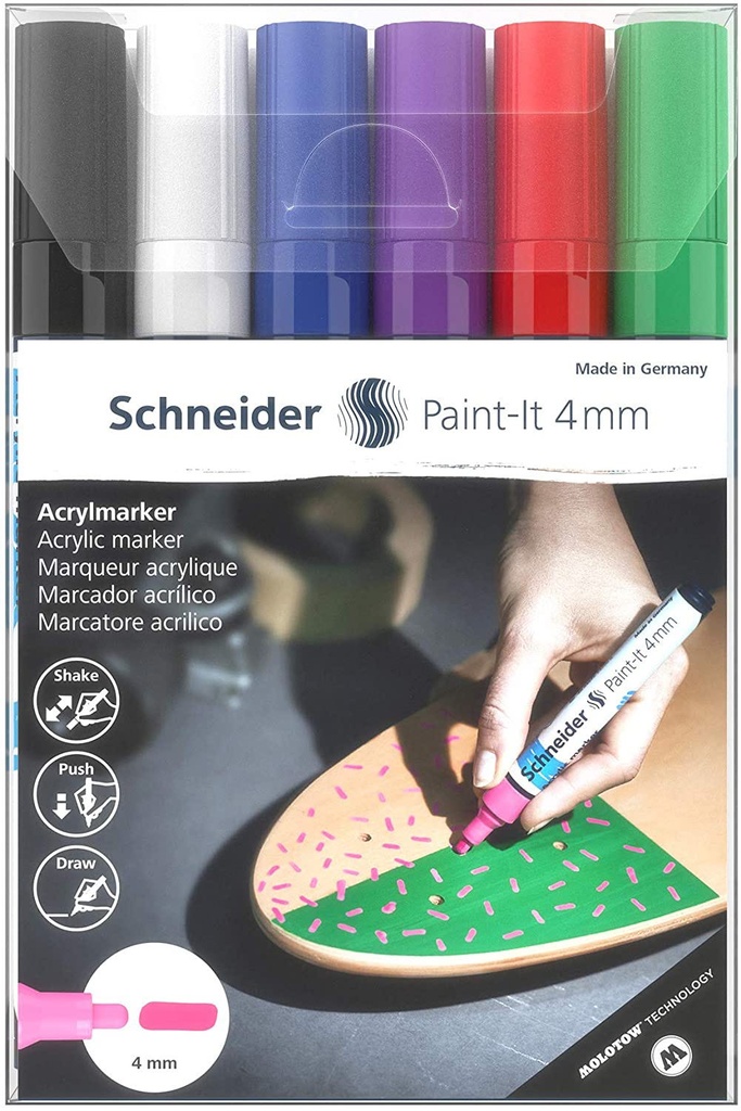 Acrylic Marker Paint-It 320 4mm Wallet Set1 6 Pieces Assorted