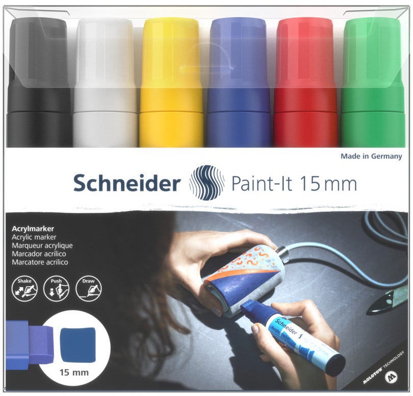 Acrylic Marker Paint-It 330 15mm Wallet Set1 6 Pieces Assorted