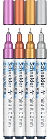 Metallic marker Paint-It 010 0,8mm Wallet Set1 4 pieces assorted
