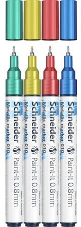 Metallic marker Paint-It 010 0,8mm Wallet Set2 4 pieces assorted