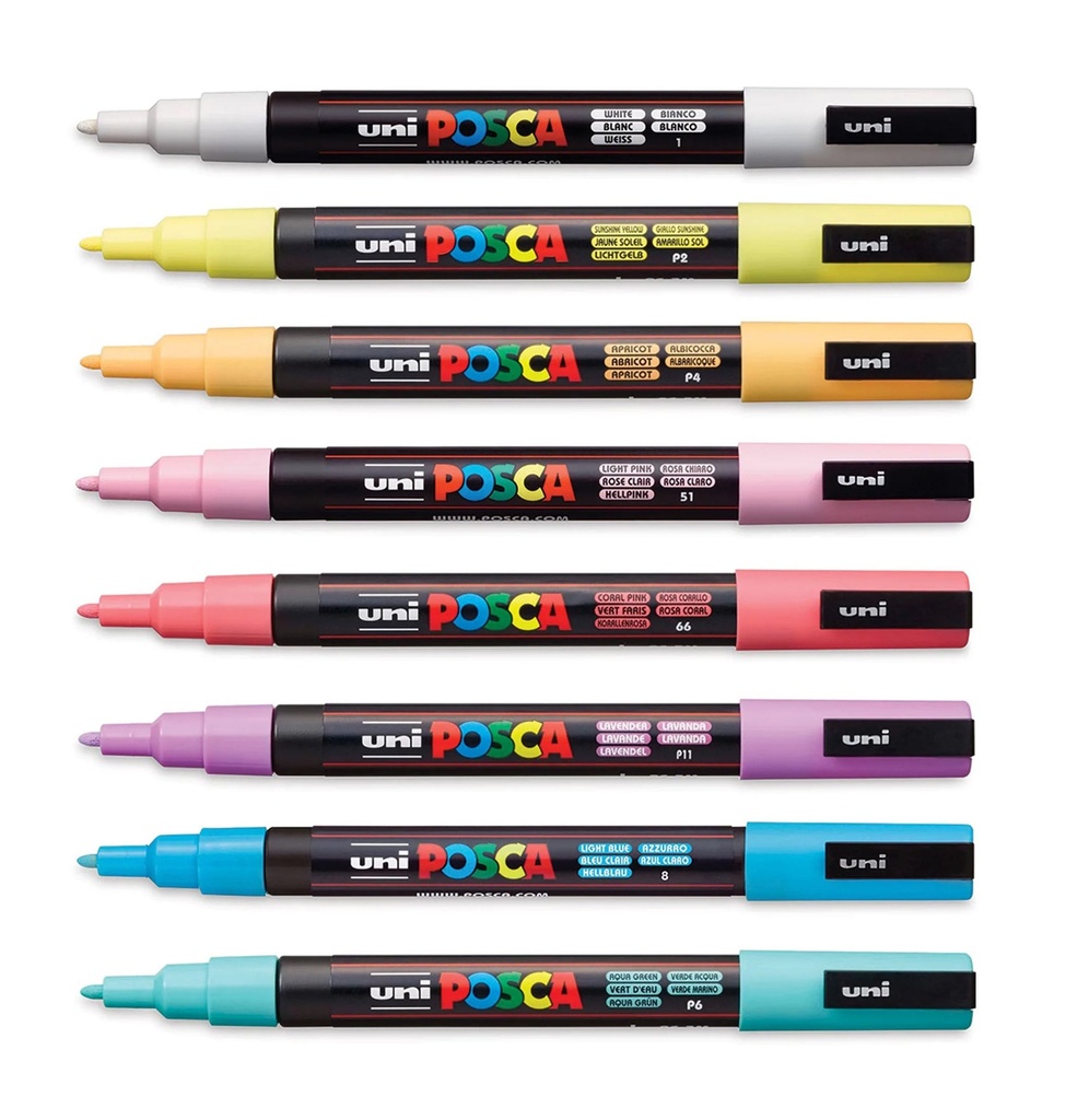 Uni Posca PC-3M Soft Colors PAC=08C