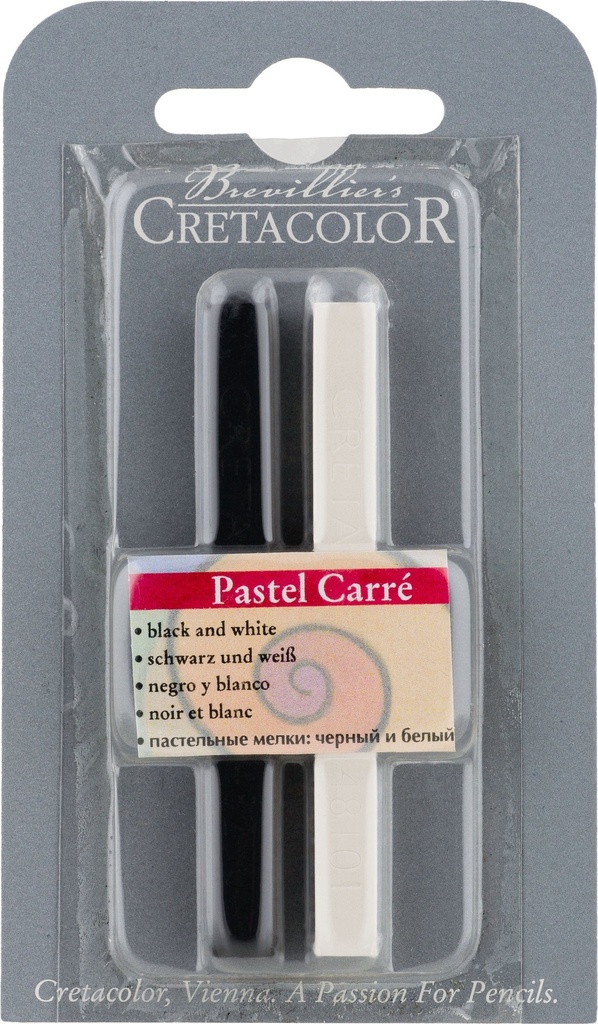 Hard Pastel - Black & White, 7X7 mm, On Blister Card