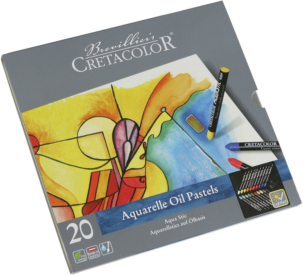 Oil Pastel - Aqua Stic Set Of 20 Colors, Tin Box