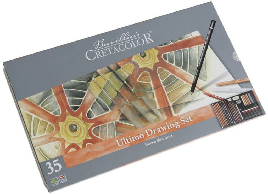 Sketching Pencils & Leads - Set Of 36 Pcs - Ultimo Art Set - Tin Box