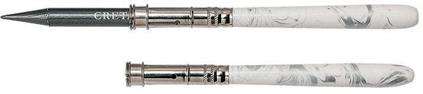 Pencil Extender, White/Silber Marble Grained