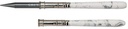 Pencil Extender, White/Silber Marble Grained