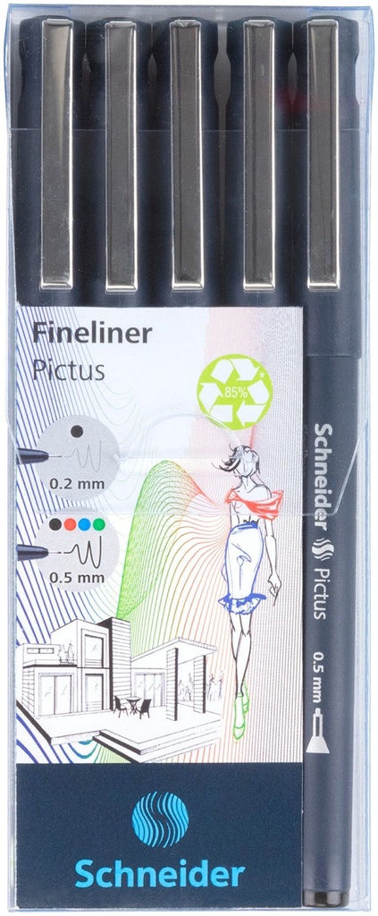 Fineliner Pictus Wallet 5 Pieces