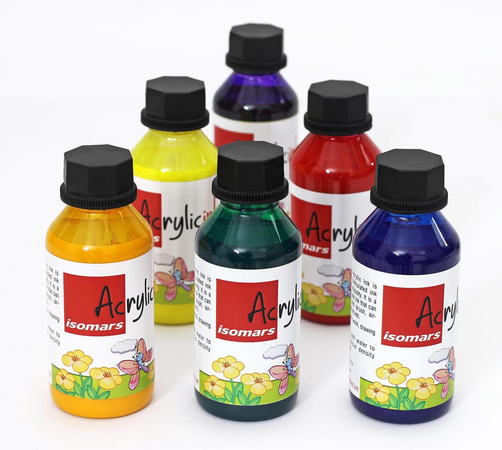 Acrylic Ink Set of 10 Colors - 35ml each