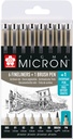 Pigma Micron Fineliners & Brush Set 7pcs Sakura