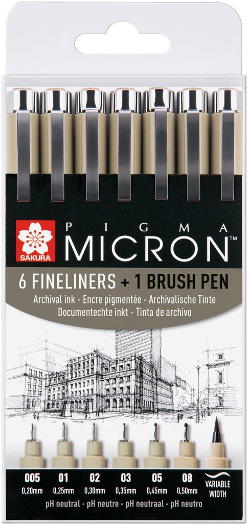 PIGMA MICRON BLACK SET 6+1#
