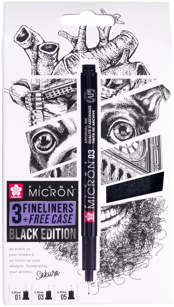Pigma Micron Black Set 3#-Poxsdkb3