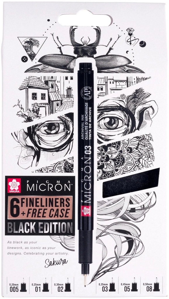 Pigma Micron Black Set 6#-Poxsdkb6