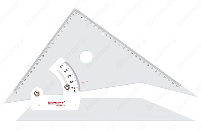 Adjustable Set Square - Acrylic with Engraved Marking 30cm / 12"