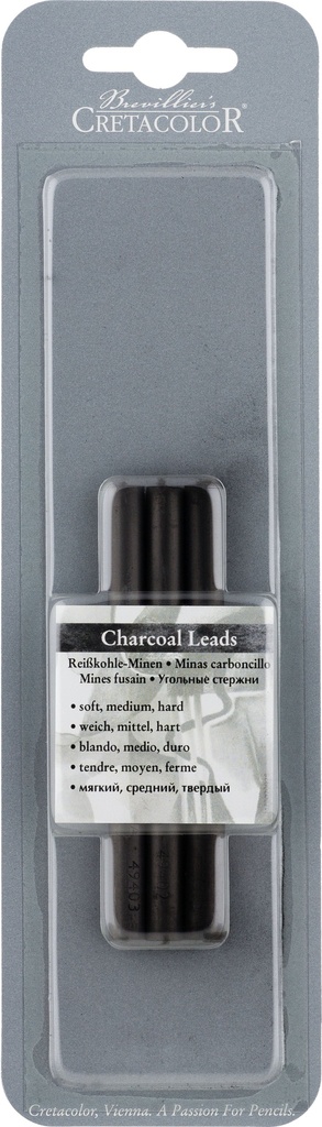 Compressed Charcoal Soft, Medium, Hard On Blister Card