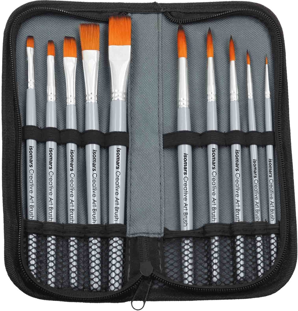 Creative Art Brush with Zipper Bag - Round & Flat-10