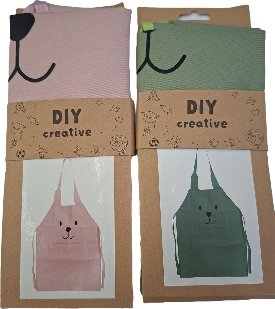 Apron for Kids 35x70cm Pink & Green