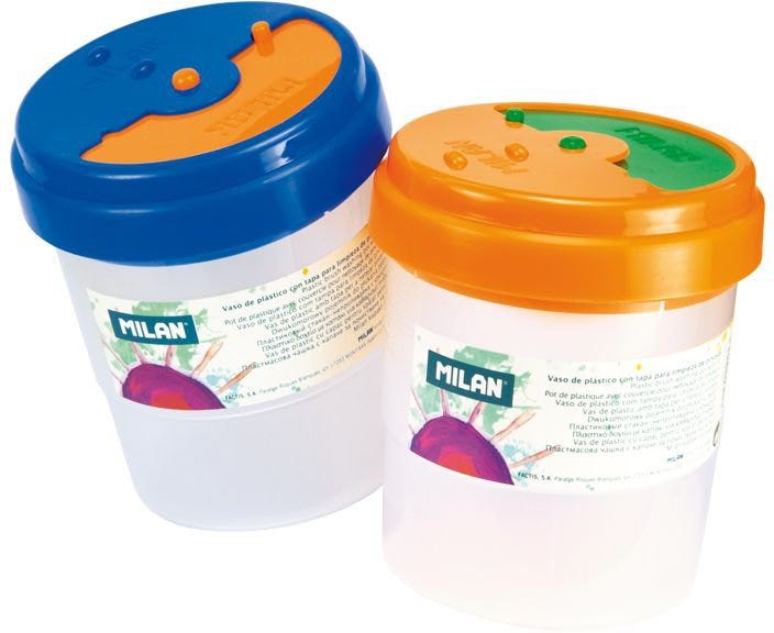 Pot for cleaning paintbrushes