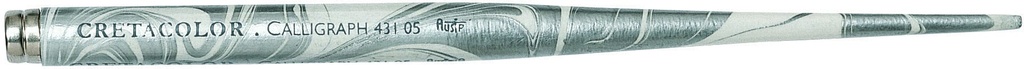 Calligraph Nib Holder, Silver/White Marble Polished