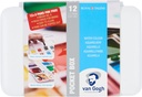 Van Gogh Watercolor pocket box basic colors | 12 half pans + 3 colors for free